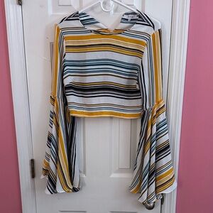 Striped Bell Sleeve Top